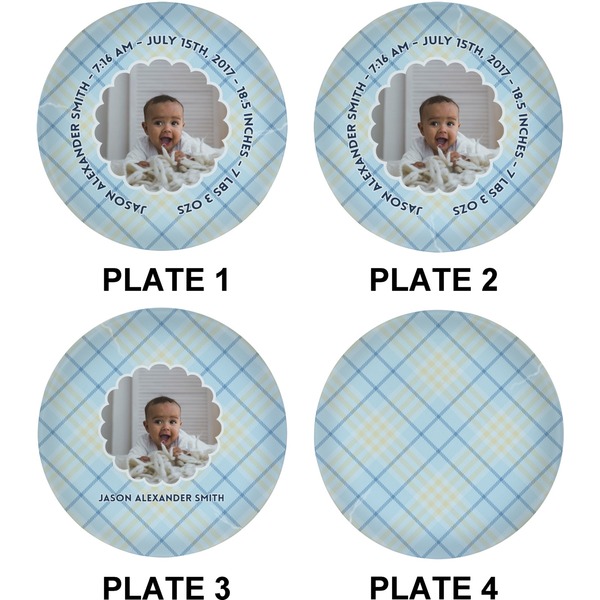 Baby Boy Photo Set of Lunch / Dinner Plates (Approval)