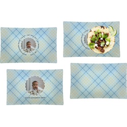 Baby Boy Photo Set of 4 Glass Rectangular Lunch / Dinner Plate
