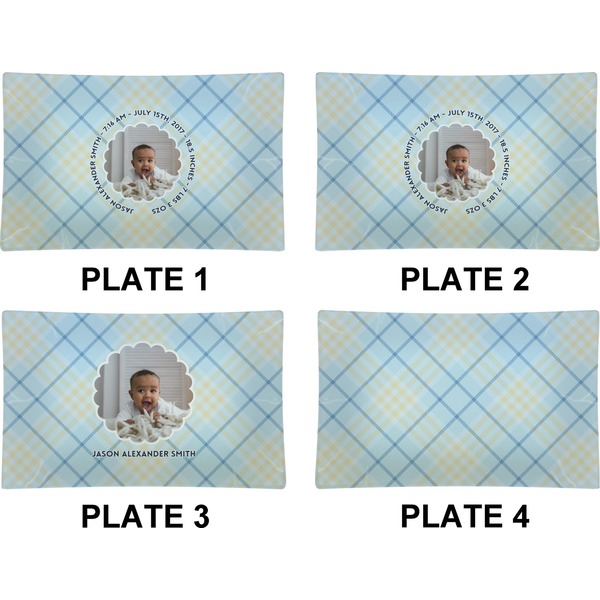 Baby Boy Photo Set of Rectangular Dinner Plates (Approval)