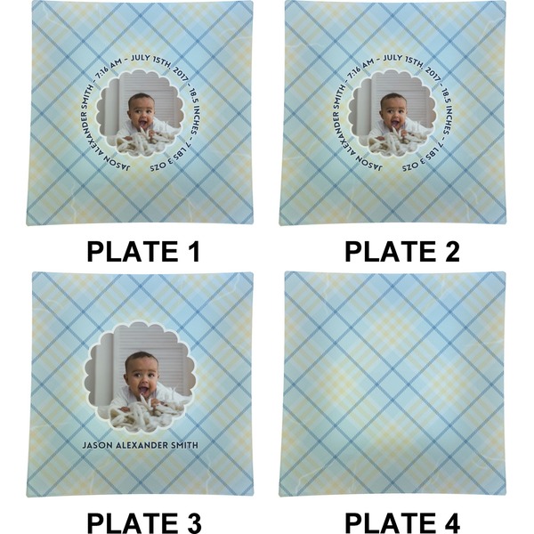 Baby Boy Photo Set of Square Dinner Plates (Approval)