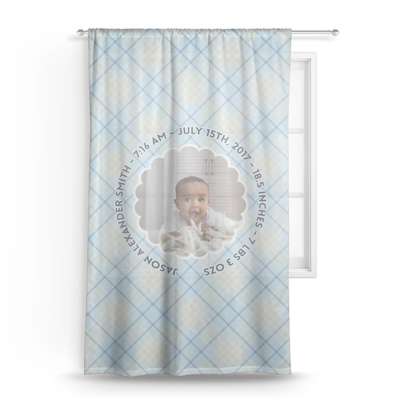 Custom Baby Boy Photo Sheer Curtain