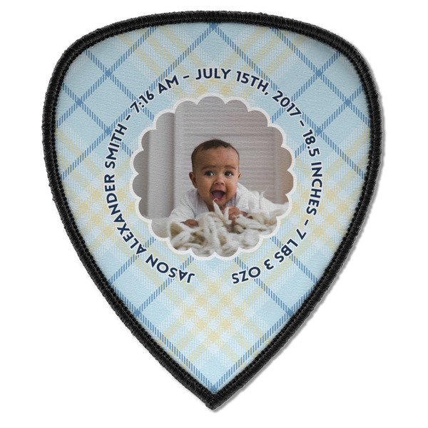 Custom Baby Boy Photo Iron on Shield Patch A