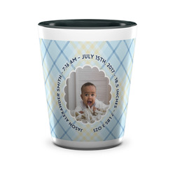 Baby Boy Photo Ceramic Shot Glass - 1.5 oz - Two Tone - Set of 4