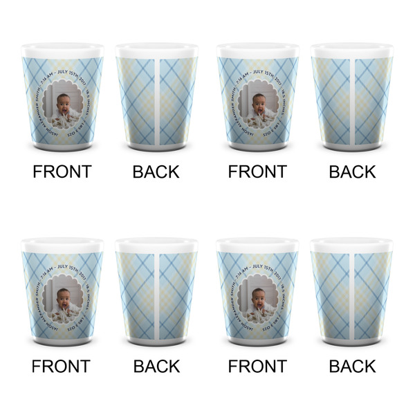 Baby Boy Photo Shot Glass - White - Set of 4 - APPROVAL