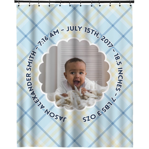 Custom Baby Boy Photo Extra Long Shower Curtain - 70"x84" (Personalized)