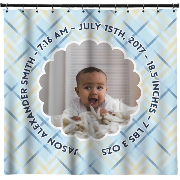 Custom Baby Boy Photo Shower Curtain (Personalized)