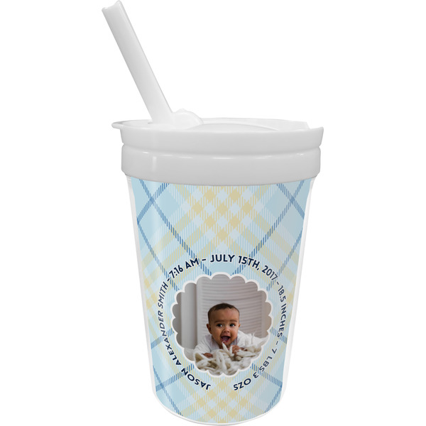 Custom Baby Boy Photo Sippy Cup with Straw (Personalized)