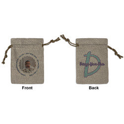 Baby Boy Photo Small Burlap Gift Bag - Front & Back