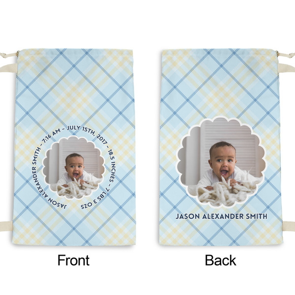 Baby Boy Photo Small Laundry Bag - Front & Back View