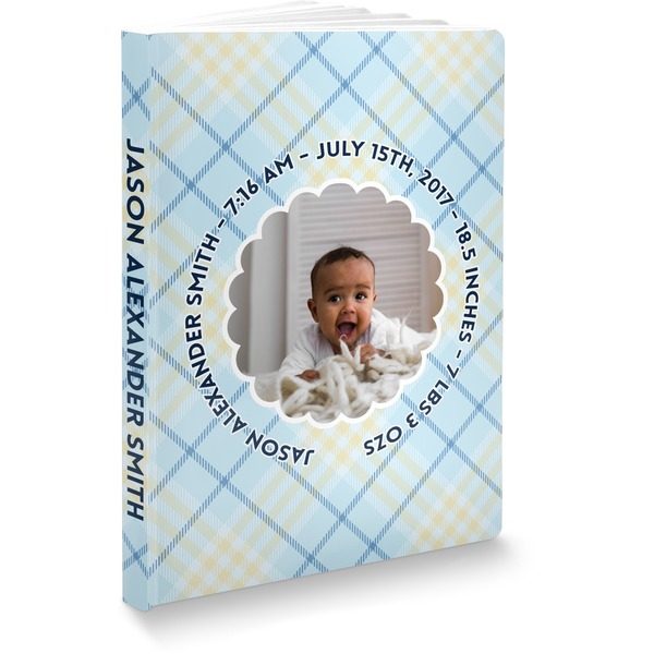 Custom Baby Boy Photo Softbound Notebook - 5.75" x 8" (Personalized)