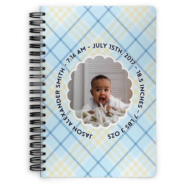 Custom Baby Boy Photo Spiral Notebook - 7x10