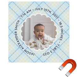 Baby Boy Photo Square Car Magnet - 10" (Personalized)