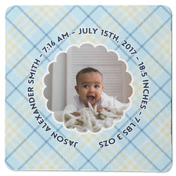 Baby Boy Photo Square Rubber Backed Coaster (Personalized)