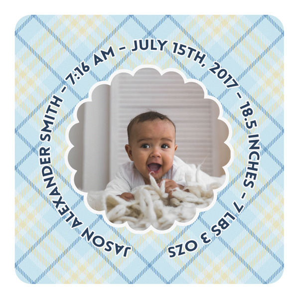 Custom Baby Boy Photo Square Decal - Medium (Personalized)