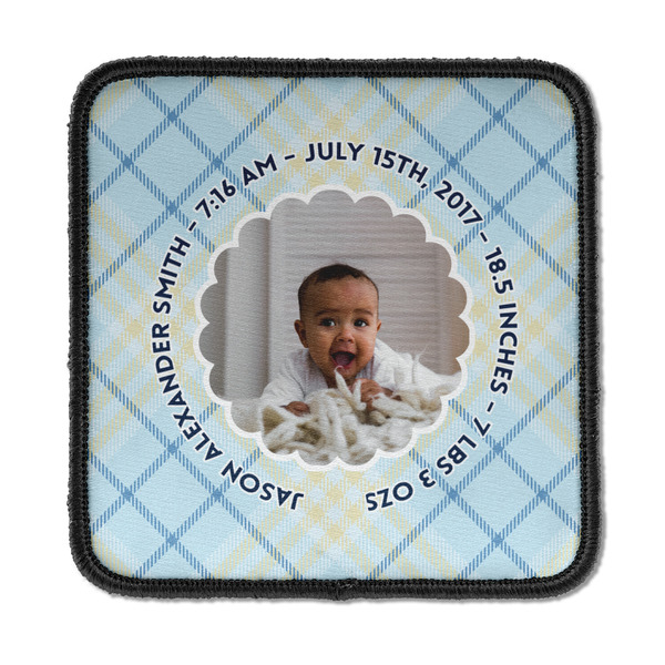 Custom Baby Boy Photo Iron On Square Patch