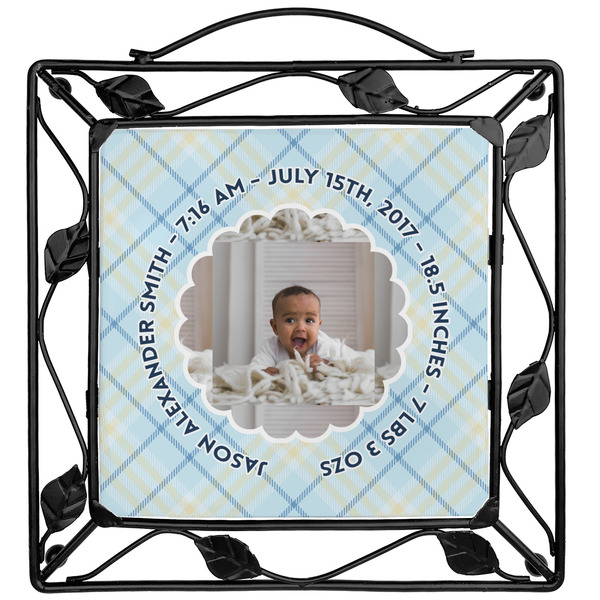 Custom Baby Boy Photo Square Trivet (Personalized)