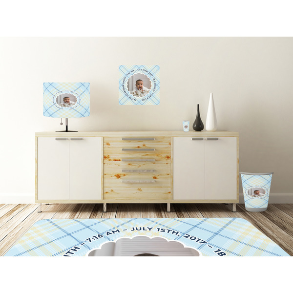 Baby Boy Photo Square Wall Decal Wooden Desk