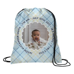 Baby Boy Photo Drawstring Backpack - Medium (Personalized)