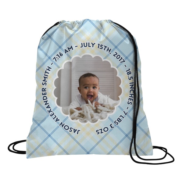 Custom Baby Boy Photo Drawstring Backpack - Large (Personalized)