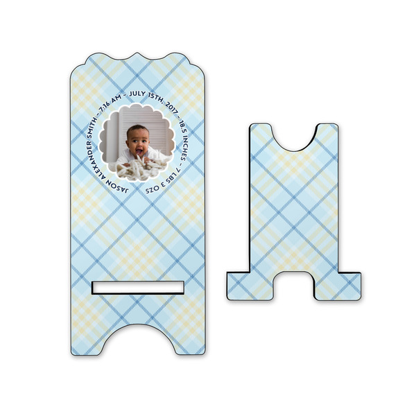 Baby Boy Photo Stylized Phone Stand - Front & Back - Small