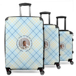 Baby Boy Photo 3 Piece Luggage Set - 20" Carry On, 24" Medium Checked, 28" Large Checked