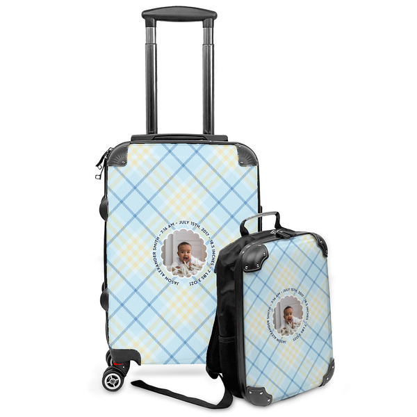 Custom Baby Boy Photo Kids 2-Piece Luggage Set - Suitcase & Backpack