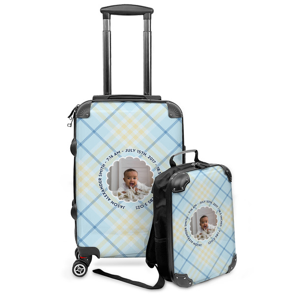 Custom Baby Boy Photo Kids 2-Piece Luggage Set - Suitcase & Backpack