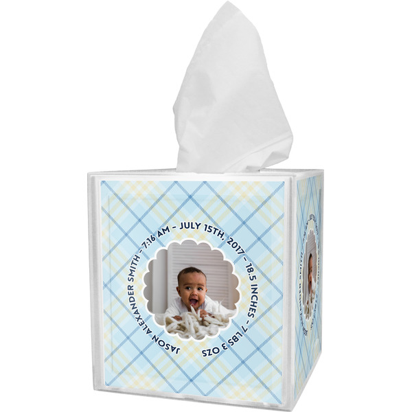 Custom Baby Boy Photo Tissue Box Cover (Personalized)