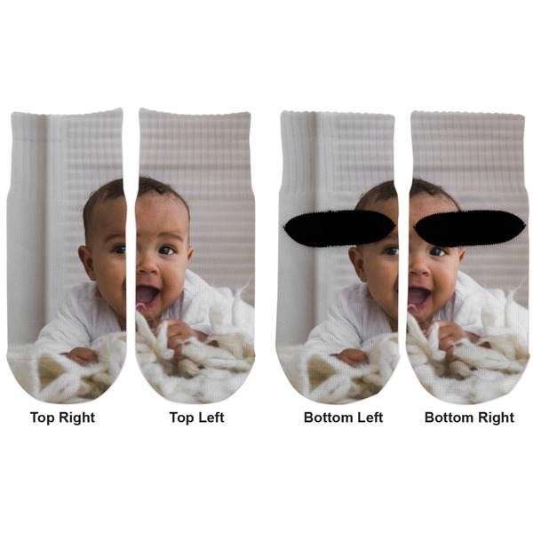 Baby Boy Photo Toddler Ankle Socks - Double Pair - Front and Back - Apvl