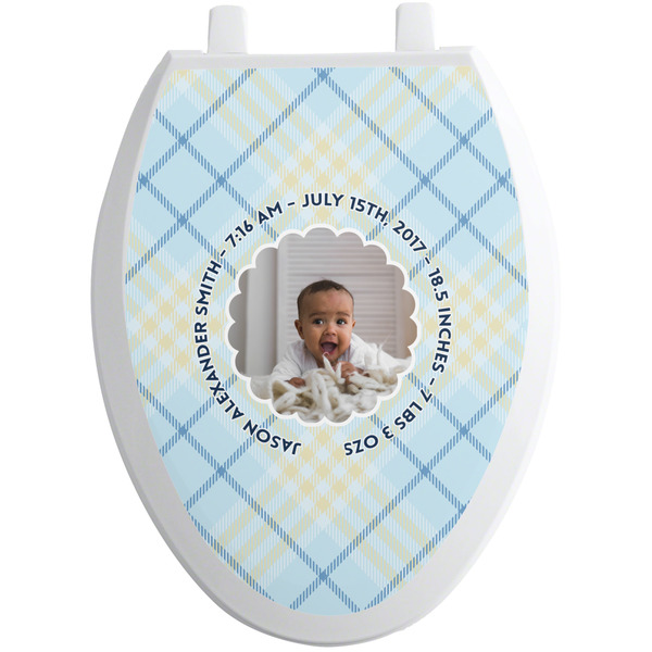 Custom Baby Boy Photo Toilet Seat Decal - Elongated (Personalized)