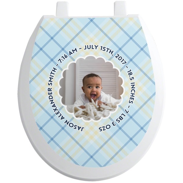 Custom Baby Boy Photo Toilet Seat Decal - Round (Personalized)