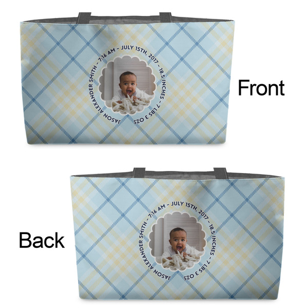 Baby Boy Photo Tote w/Black Handles - Front & Back Views