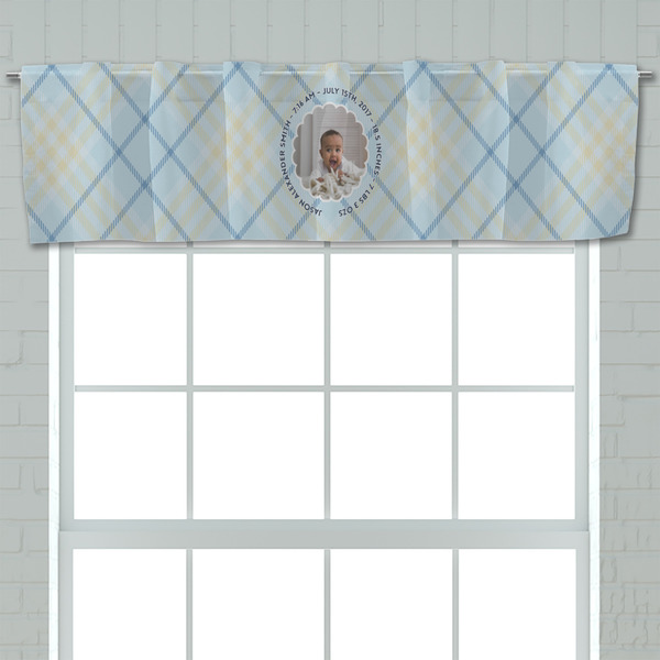 Baby Boy Photo Valance - Closeup on window