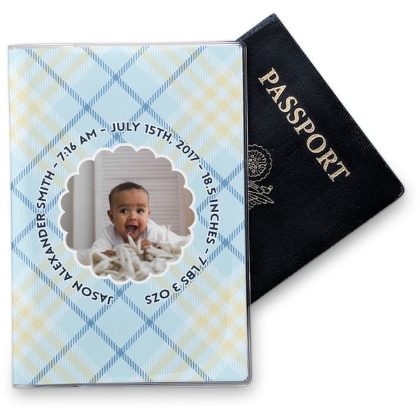 Custom Baby Boy Photo Vinyl Passport Holder (Personalized)