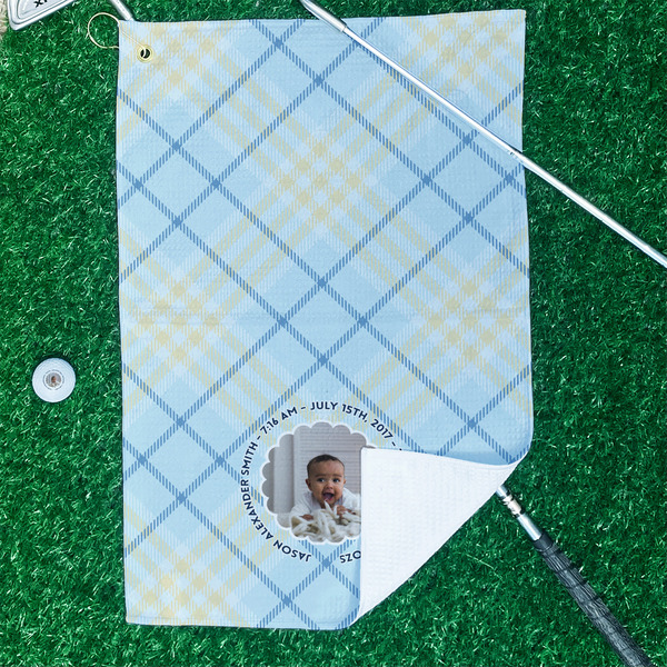 Baby Boy Photo Waffle Weave Golf Towel - In Context