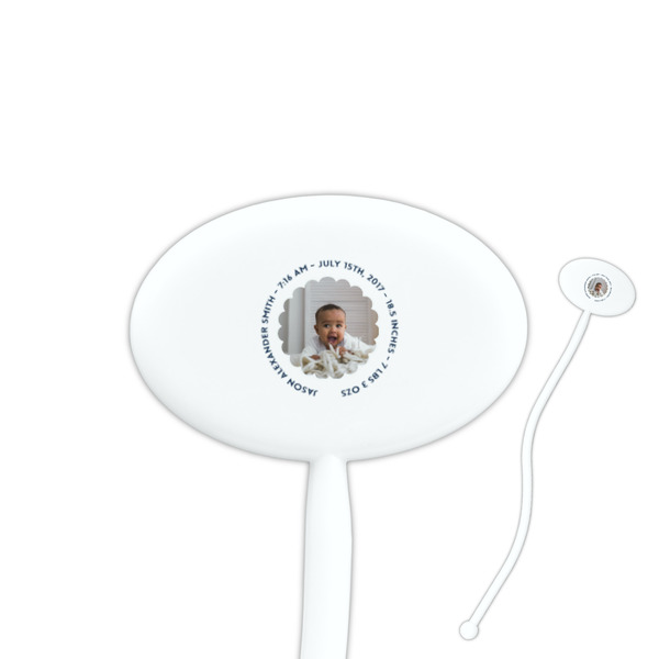 Custom Baby Boy Photo Oval Plastic Stir Sticks
