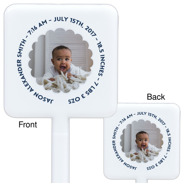Baby Boy Photo White Plastic Stir Stick - Double Sided - Approval