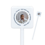 Baby Boy Photo Square Plastic Stir Sticks