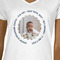 Baby Boy Photo White V-Neck T-Shirt on Model - CloseUp