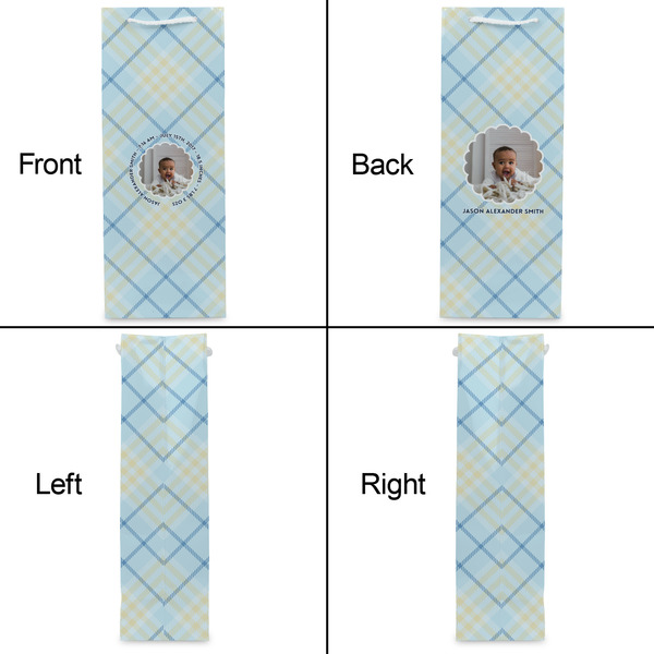 Baby Boy Photo Wine Gift Bag - Gloss - Approval