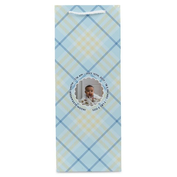 Baby Boy Photo Wine Gift Bag - Gloss - Front
