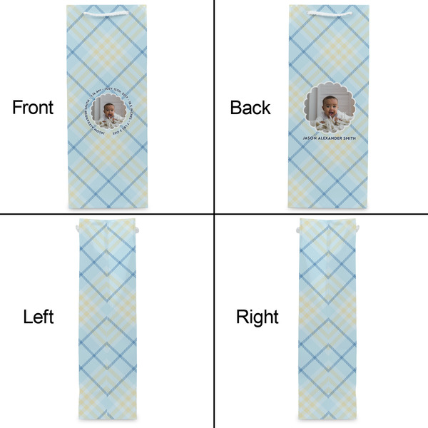 Baby Boy Photo Wine Gift Bag - Matte - Approval