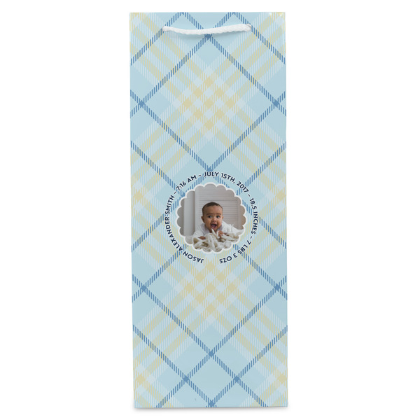 Baby Boy Photo Wine Gift Bag - Matte - Front
