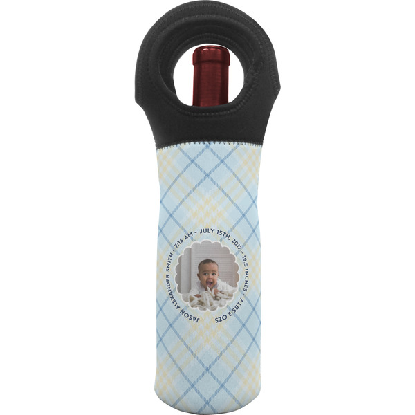 Custom Baby Boy Photo Wine Tote Bag (Personalized)