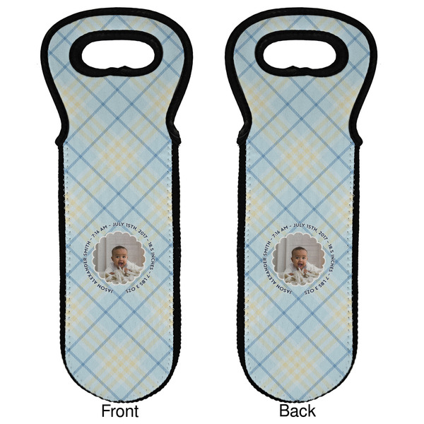 Baby Boy Photo Wine Tote Front & Back