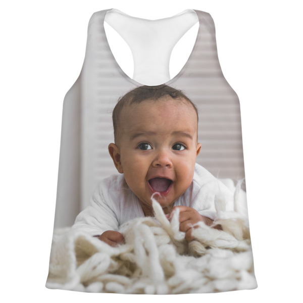 Custom Baby Boy Photo Womens Racerback Tank Top - X Large