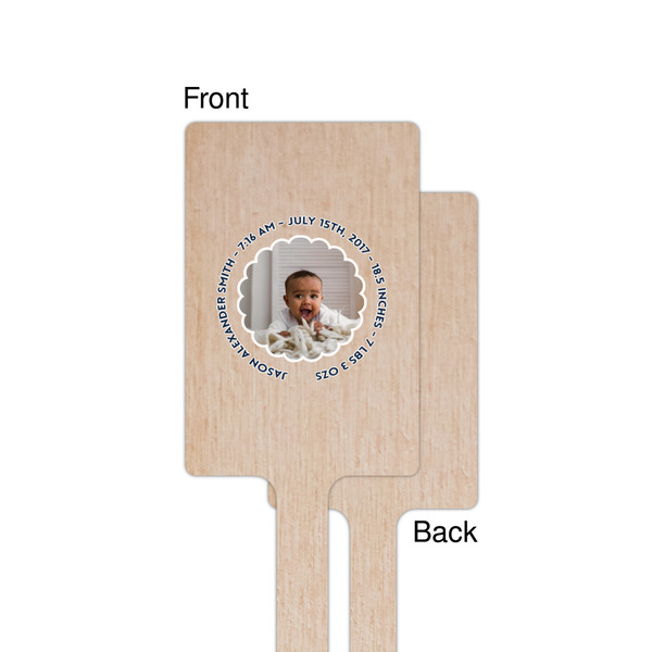 Baby Boy Photo Wooden 6.25" Stir Stick - Rectangular - Single - Front & Back