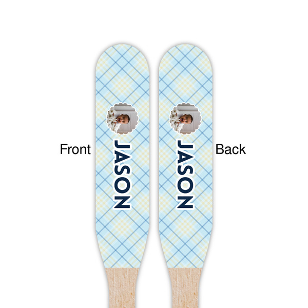 Baby Boy Photo Wooden Food Pick - Paddle - Double Sided - Front & Back