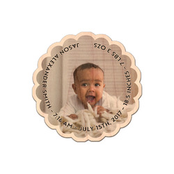 Baby Boy Photo Genuine Maple or Cherry Wood Sticker (Personalized)