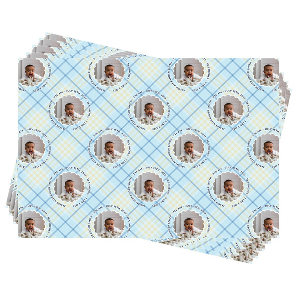 Baby Boy Photo Wrapping Paper - Front & Back - Sheets Approval